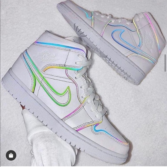 jordan 1 mid iridescent reflective rainbow